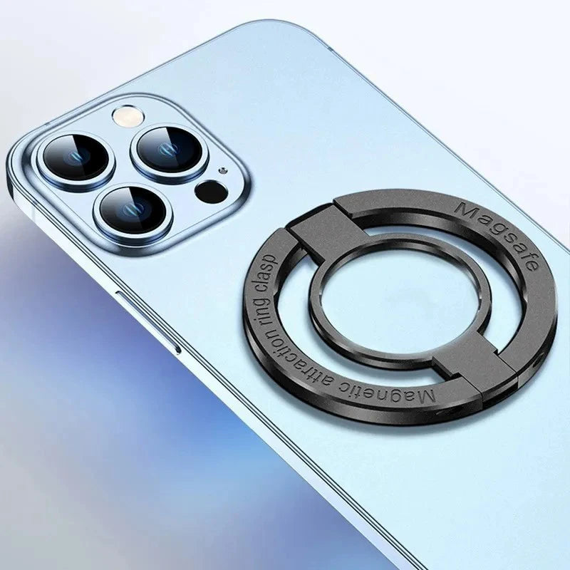 Ultra-Thin Cell Phone Ring Holder Magnetic Ring Foldable Kickstand Magnet Grip Desktop Stand for Magsafe Iphone 16 15 14 13 12